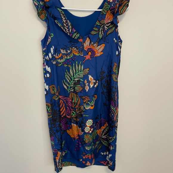 J Crew SILK RUFFLE PRINTED DRESS - Picture 4 of 6